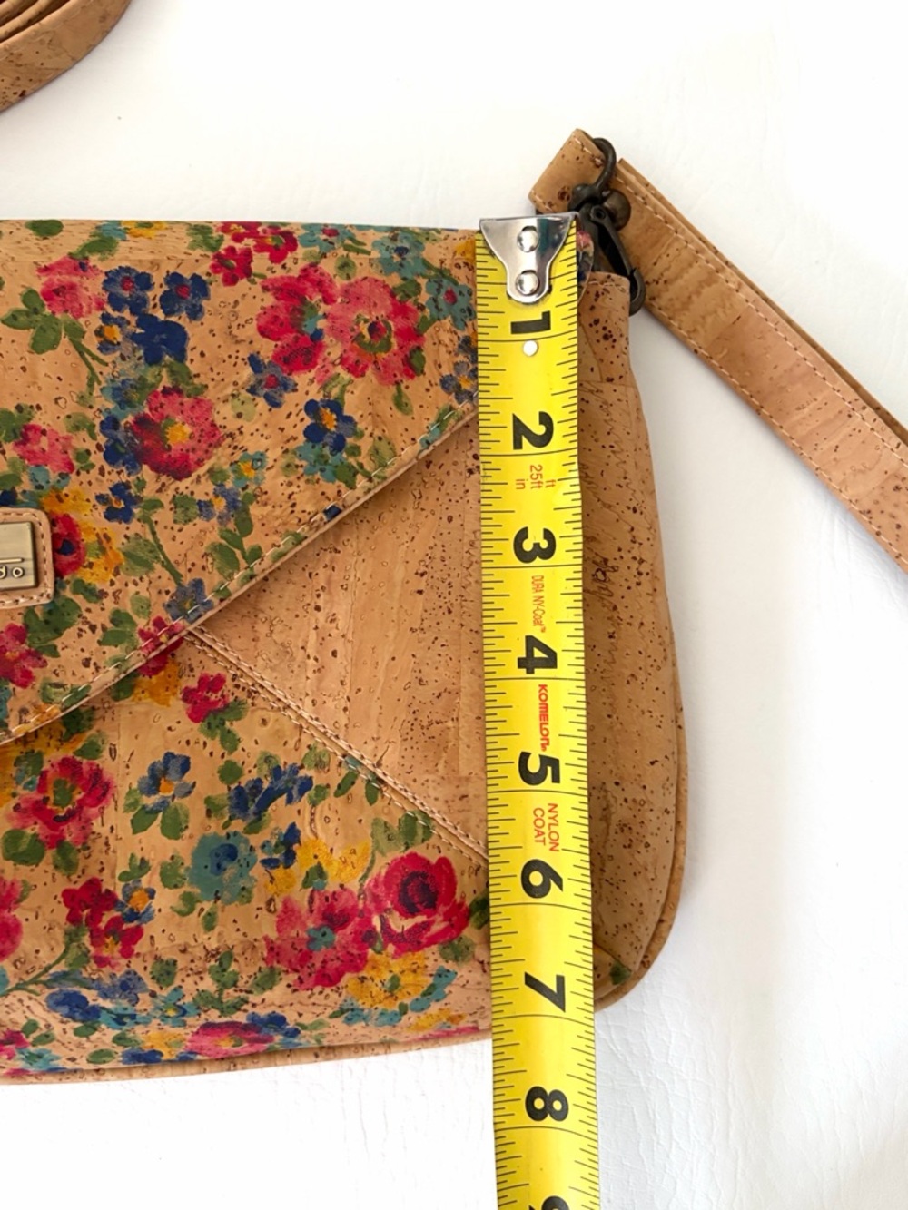 Montado Floral Cork Envelope Crossbody Bag Clutch New in Natural - Picture 9 of 12